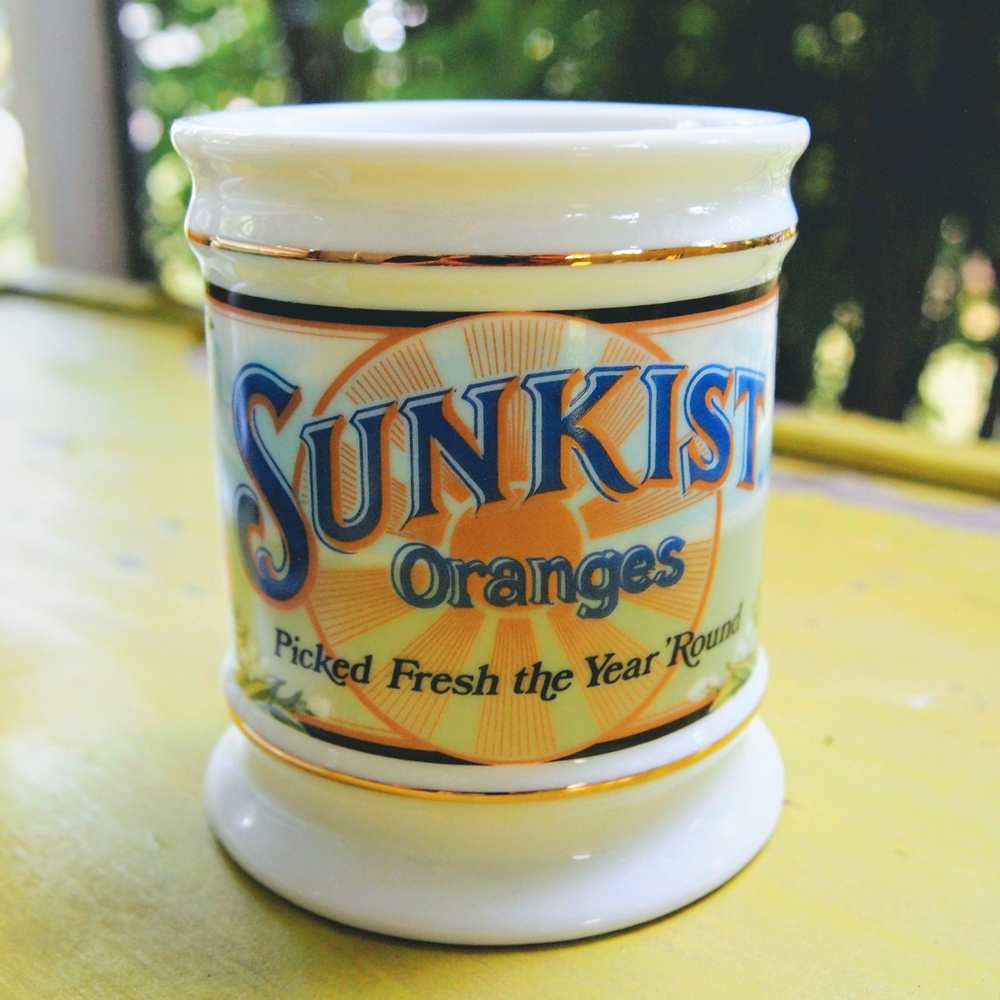 Vintage Sunkist Oranges Ceramic Mug Franklin Porcelain 1985